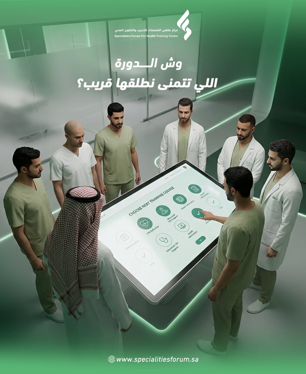 f_specialities's tweet photo. في ملتقى التخصصات، دوراتنا مبنية على احتياجاتكم الحقيقية ! شاركنا وش هي الدورة اللي تتمنى إطلاقها قريبا ؟
📷 طب الطوارئ
📷 التغذية السريرية
📷 صحة المرأة والتوليد
📷 الصحة النفسية للممارسين
شاركنا الحين في التعليقات https://t.co/8CMeozinps