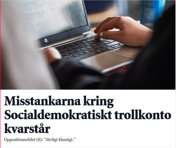 Då fortsätter Sossarnas fulspel med Trollkonto

Turerna går vidare kring den märkliga kommunikationen från Socialdemokraterna i Österåker. Ett okänt namn i ett lokalt Facebookforum blev startpunkten som fick Jonas Jonsson (Roslagspartiet) att efterfråga svar – han kände inte igen
