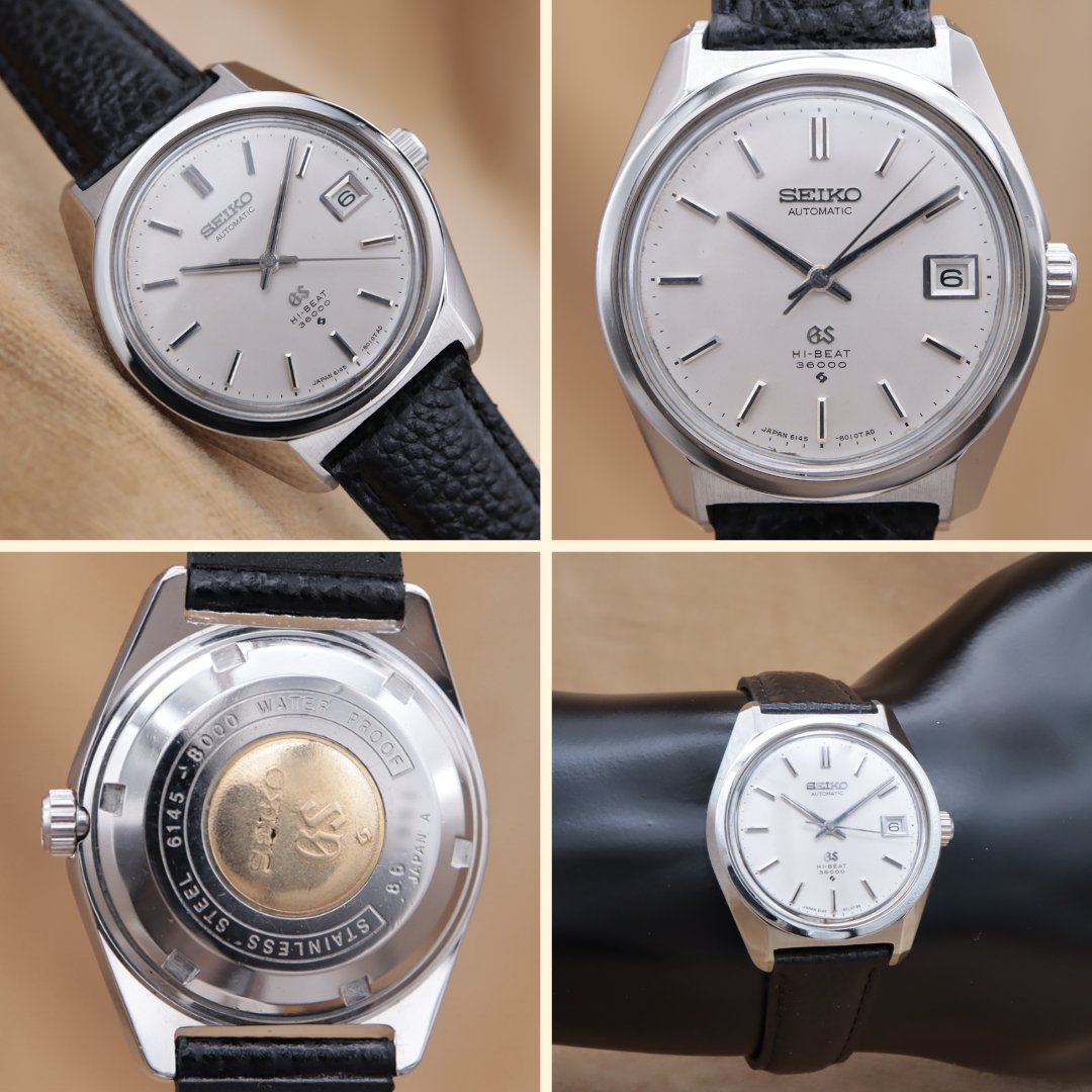 chronure's tweet photo. ヴィンテージウォッチのご紹介です◎ 

SEIKO(Grand Seiko) 
AUTOMATIC HI-BEAT 36000 
6145-8000 
グランドセイコー ハイビート 61GS

静かな存在感が魅力のグランドセイコーの名作「6145-8000」 。

動画版はインスタ↓で！
https://t.co/vDrP6In1a8 https://t.co/4qy1jGcsN5