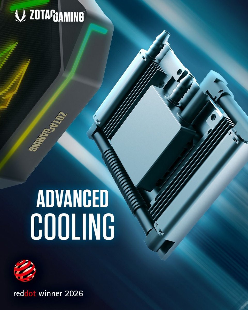 ZotacPoland's tweet image. Doskonałość, nagrodzona. 🏆
Z dumą ogłaszamy, że chłodzenie ZOTAC GAMING GeForce RTX 5090 ArcticStorm AIO zdobyło nagrodę Red Dot Award.

Moc nigdy nie wyglądała tak efektownie. ❄️

#ZOTACGAMING #ZOTAC #RTX5090 #ArticStormAIO #RedDotAward