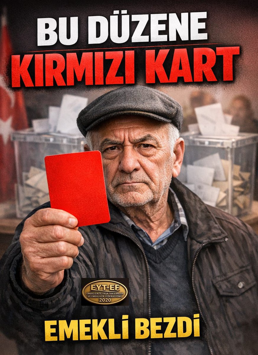 EdirnEytEf's tweet photo. #EmekliBezdi

Sefaletten,
Adaletsizlikten,
Hor görülmekten,
Yok sayılmaktan,
Sadaka zamlardan,
İnsanca yaşayamamaktan,

Usandı bezdi artık ! Yeter !

Rağmenlere rağmen;
Dimdik duran #Emekli
Sandıkta kesecek hesabı !

#5000KısmiBezdi
@RTErdogan @isikhanvedat https://t.co/6rNQh9eXvi