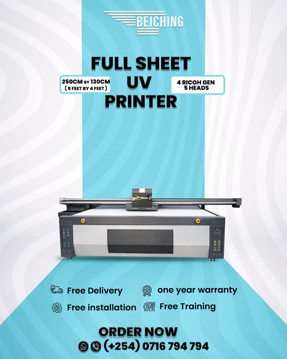 beichingKe's tweet image. 🚀 8FT × 4FT UV FLATBED PRINTER💎 PRINT ON ANY MATERIAL
🛡️ INDUSTRIAL HIGH SPEED
⚡ ULTRA SHARP &amp;amp; DURABLE PRINTS📞 0716794794
BEICHING KENYA#UVPrinting #FlatbedPrinter #Signage #Branding #BeichingKenya