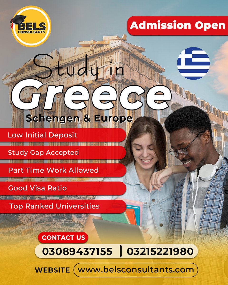 Belsconsultant's tweet image. #studyingreece #studyabroad2026 #greecevisa #europestudy #schengenvisa #studyineurope #pakistanistudents #abroadstudy #noielts #studentvisasuccess #affordableeducation #overseaseducation