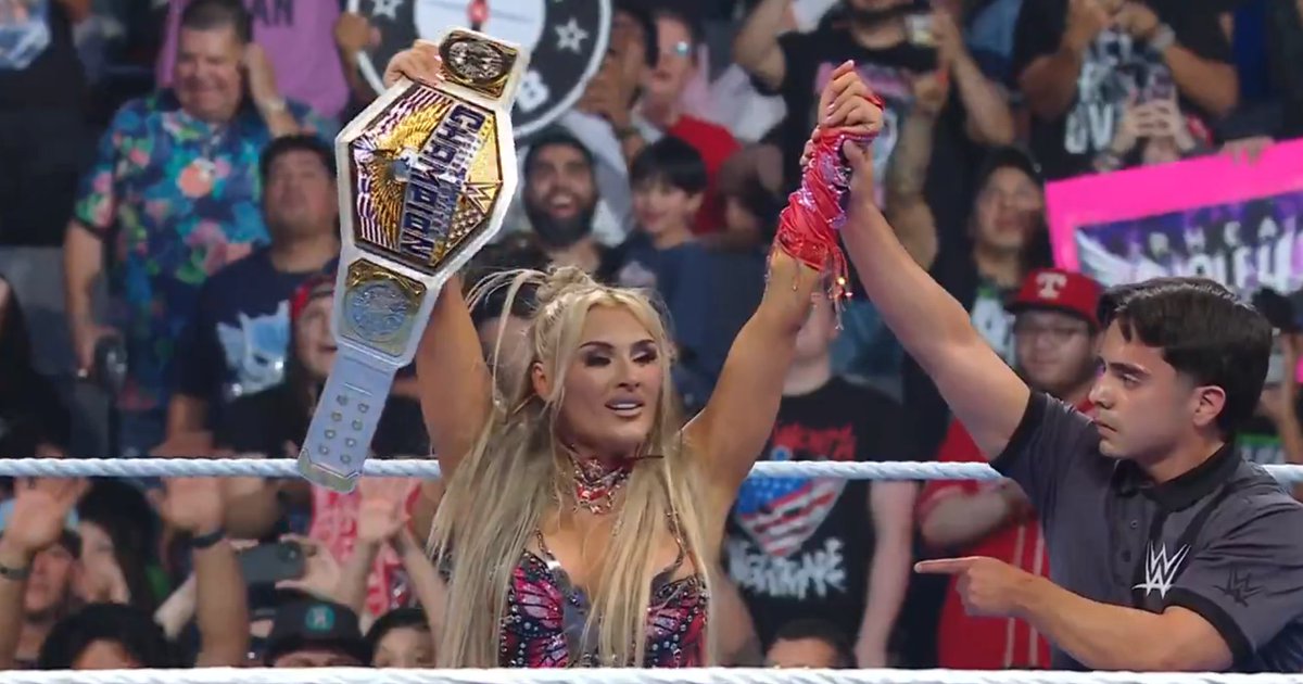 GoodOl_JM's tweet image. #AndNew #WWE Women's #USTitle, United States Champion, #TyiffanyStratton defeats #Giulia on #SmackDown after apparent #WrestleMania 42 snub
