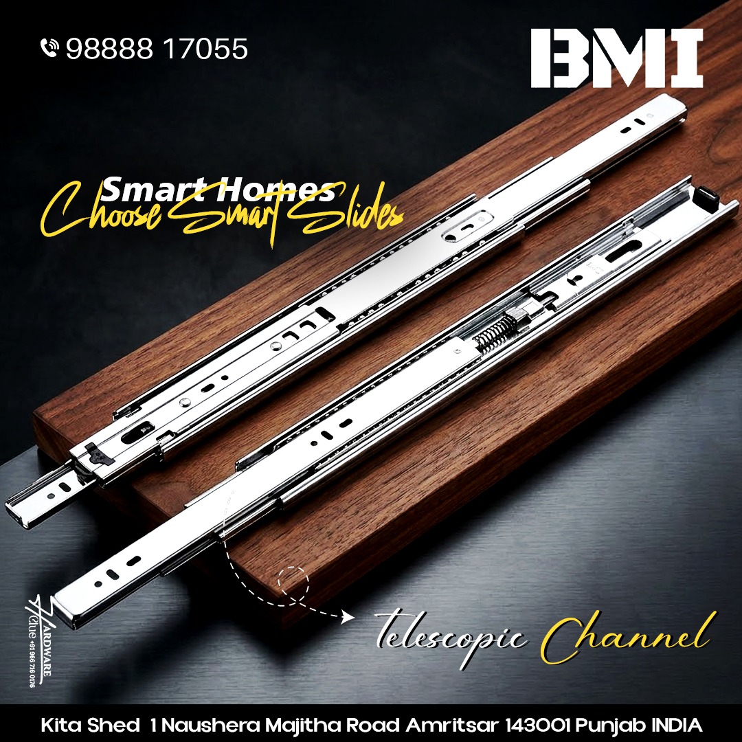 BansalMatelware's tweet image. 📲Explore Our Wide Range Online : l.sanitaryclue.in/d1e8Wc
BMI Hardware brings you premium Telescopic Channels crafted for modern smart homes.
📞 Contact Us: 98888 17055
📍 Kita Shed 1, Naushera Majitha Road, Amritsar, Punjab

#BMIHardware #FurnitureHardware #TelescopicChannel