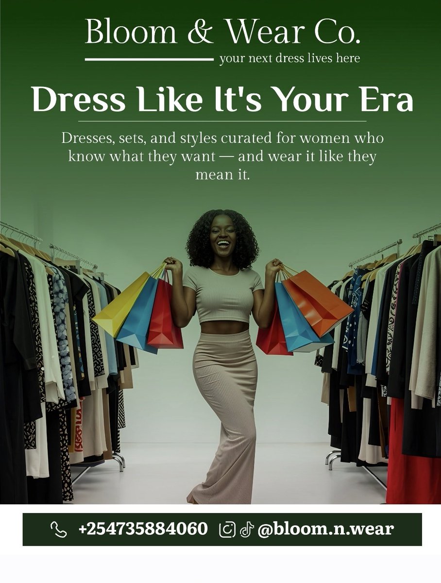 crazy_kenyan__'s tweet image. Every dress tells a story… what’s yours? 💫
Shop with us today.
📞 +254 735 884060
#StyleInspo #WomenFashion