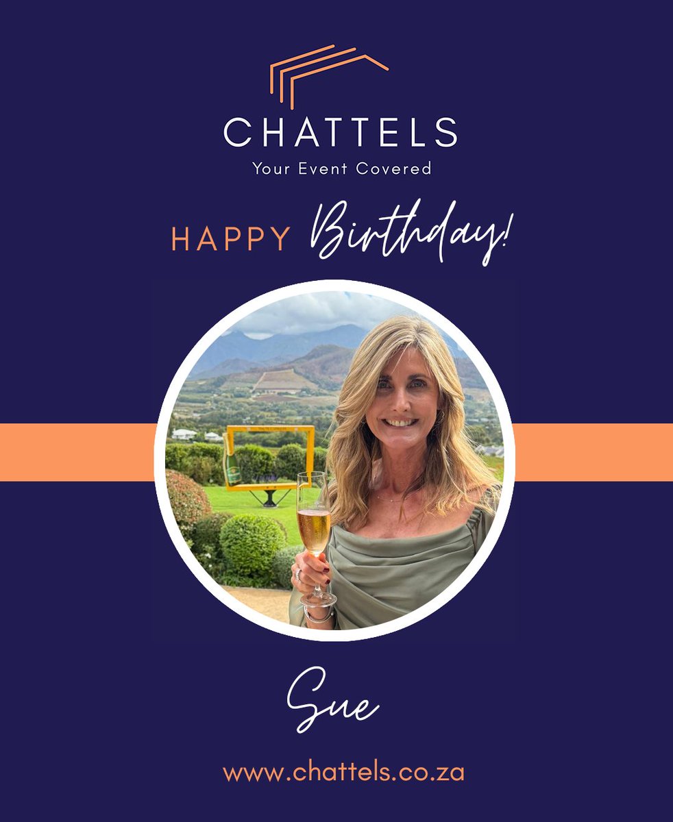 Chattels_SA's tweet photo. Happy Birthday, Sue. Today, we celebrate someone who brings such a steady, positive energy to the Chattels team. Sue, your dedication, warmth, and can-do attitude never go unnoticed. Wishing you a day filled with all the little things that make you happy. https://t.co/5KEEtgtRsN