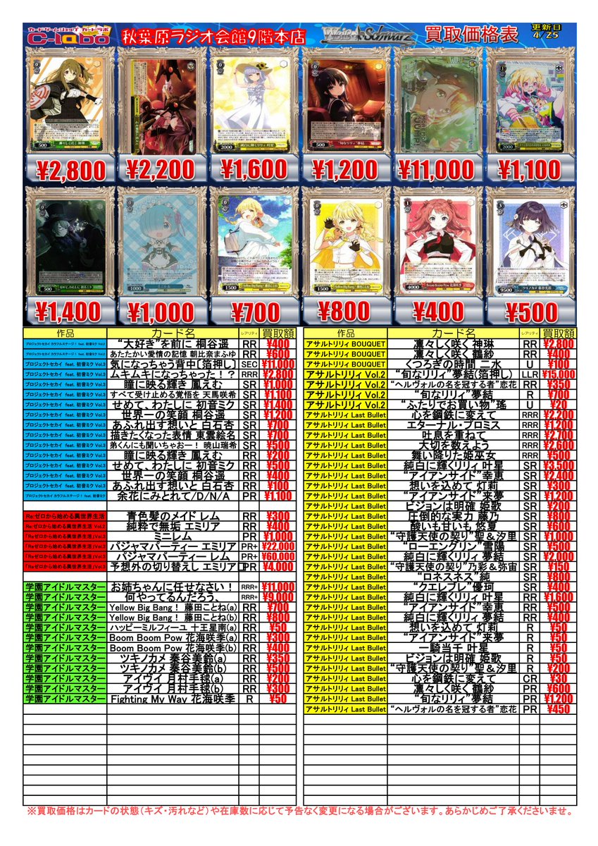 ◇ #ヴァイスシュヴァルツ 買取情報◇ 誓いを胸に 十香 RR 400 純白に