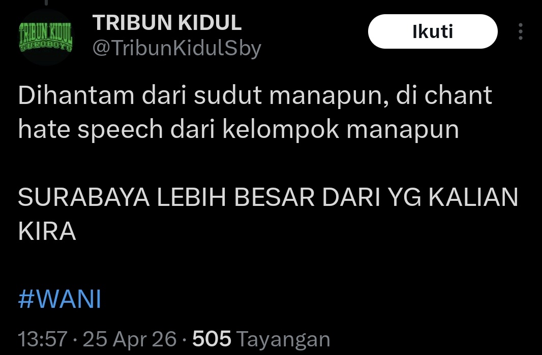 <a href="/TribunKidulSby/">TRIBUN KIDUL</a> Wkwk najis playing victim mulu el bondet, ga ngaca apa selalu teriak viking mancing dimanapun pas ketemu aliansianya. Belum lg gebukin ampe hotel, away bawa bom ikan. 😂😂😂
