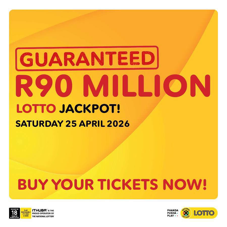 Giift_Lerato's tweet image. Mzansi! Great things can happen when you play #LOTTO, for a chance to win R90 MILLION GUARANTEED jackpot TODAY, PLAY NOW! Buy your tickets NOW in-store, on your banking app, or on nationallottery.co.za. #GUARANTEEDR90MILLION #LOTTOSA #ad
