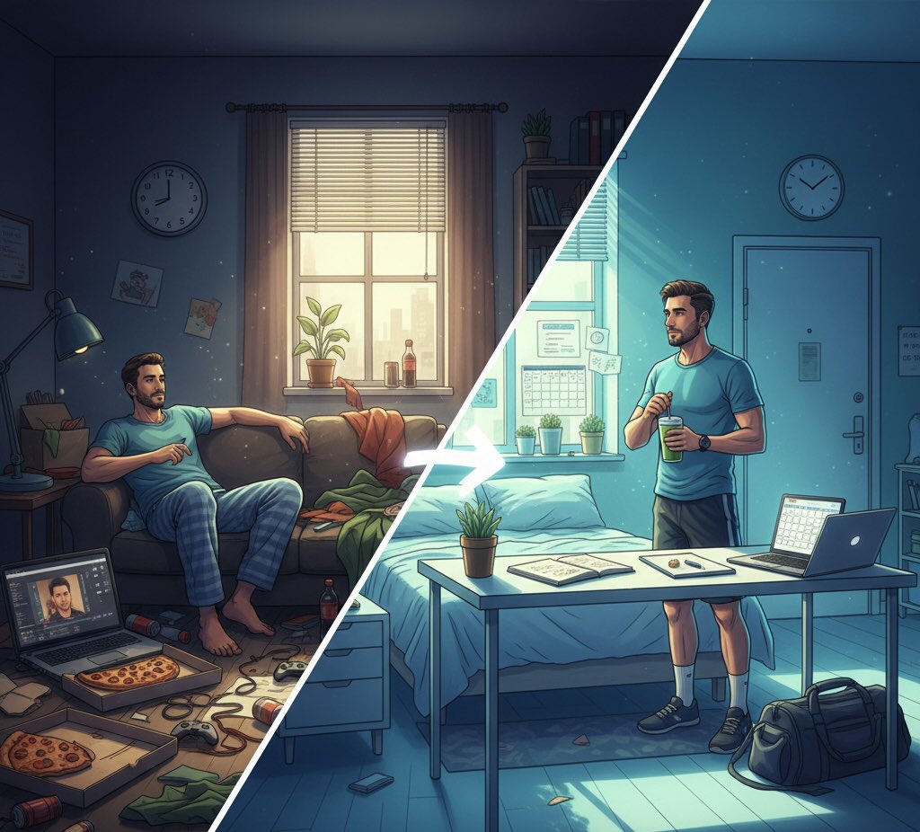 SanamChowdhury7's tweet image. Most people fail quietly.
Not because they’re weak.
Because they repeat small bad habits daily.
Late wakeups.
No focus.
No standards.
No discipline.
Your life is built by routine.
Fix the boring things.
Everything changes after that.
#discipline #success #mindset