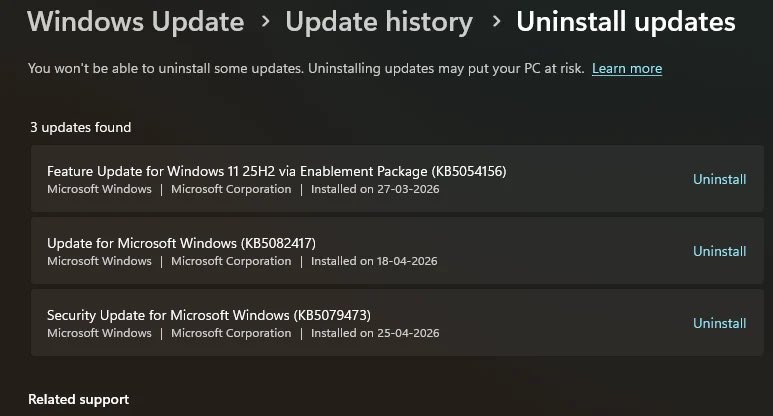 smartechdaily's tweet image. 🚨 تحديث يثير القلق… مشاكل خطيرة تضرب بعض أجهزة Windows 11!

⚠️ التحديث KB5083769 يتسبب في أعطال عند الإقلاع على أنظمة 24H2 و25H2
ما يؤدي إلى حلقة متكررة من الانهيارات ومحاولات الإصلاح (Boot Loop).

🛠️ الوضع الحالي:
Microsoft أقرت بالمشكلة رسميًا
لكن لم يتم طرح إصلاح عاجل حتى