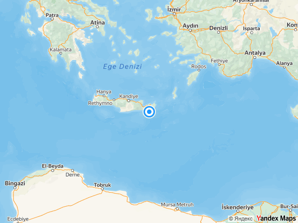 Depremonline's tweet image. #Deprem
Yer: AKDENİZ GIRIT ADASI AÇIKLARI
Büyüklük: 3.5
Derinlik: 7.2 km
Tarih: 25 Nisan 2026
Saat: 10:58