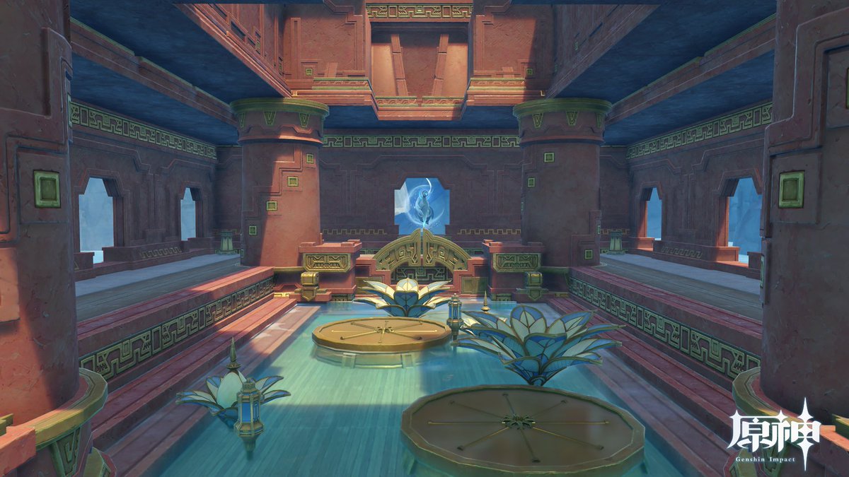EvanW_a77's tweet photo. 地下建築を初めて試みた！
Golden lotus thermae（仮）
スマホでむずすぎ （´ᯅ`💧）

#原神 #塵歌壺 #sereniteapot https://t.co/JxgbQ8YPxl