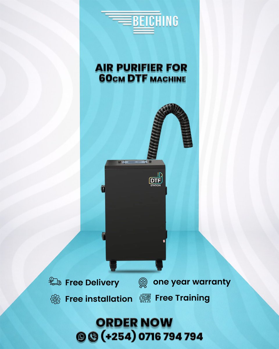 beichingKe's tweet image. 🚀 AIR PURIFIER FOR 60CM DTF💎 CLEAN &amp;amp; SAFE WORKSPACE
🛡️ REMOVES SMOKE &amp;amp; ODORS
⚡ HEAVY-DUTY FILTRATION📞 0716794794
BEICHING KENYA#DTFPrinting #AirPurifier #PrintingBusiness #WorkSafety #BeichingKenya