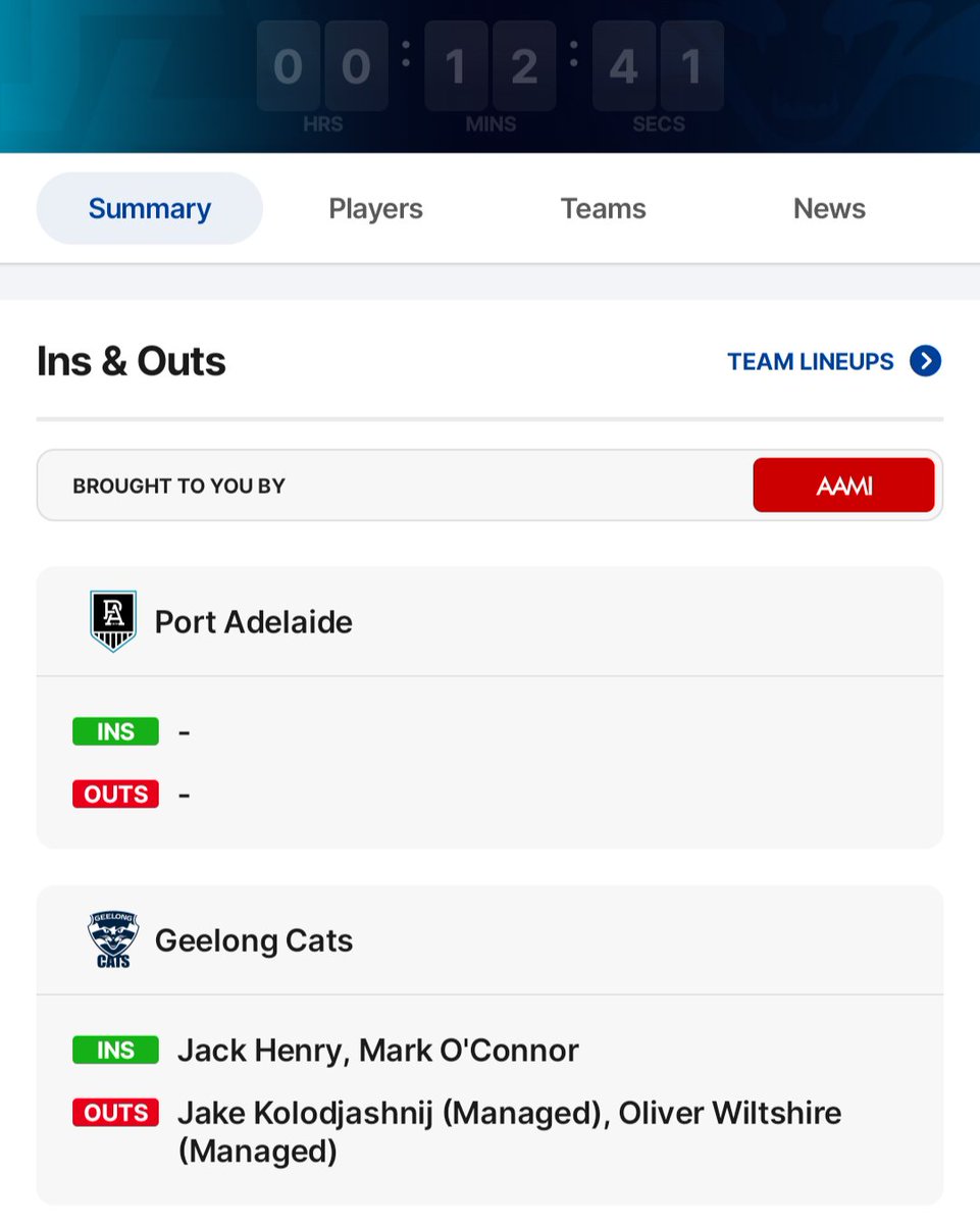 run2dmax's tweet photo. My Slyder team really needs Marshall to play. Good thing the Official AFL app confirms he's not out despite the rumours. https://t.co/WPvDsJqYxv
