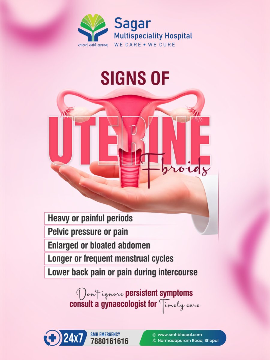smhbhopal's tweet image. Persistent symptoms aren’t meant to be managed silently.
They’re meant to be understood.

Consult a gynaecologist and take charge of your health.

FOR EMERGENCY 🚨
CALL: 7880161616

#uterinefibroids #uterinefibroid #SMH #gynaecological