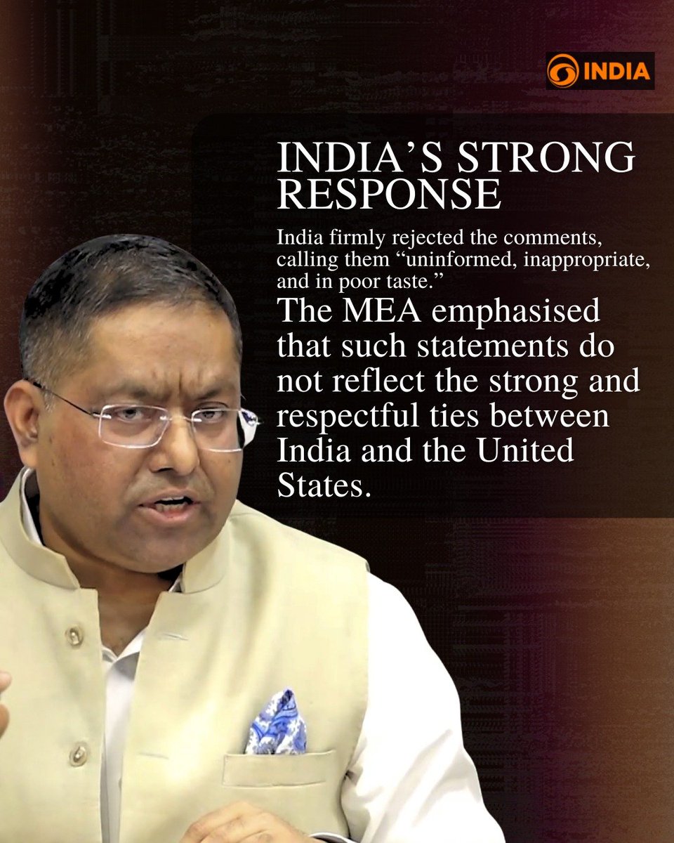 DDIndialive's tweet image. A diplomatic flashpoint as India responds strongly to remarks linked to the US birthright citizenship debate. 

#IndiaUSRelations #DonaldTrump #GlobalPolitics