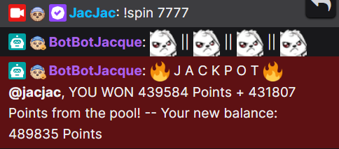 jacjac_jacque's tweet image. won the jackpot in my own channel. #rigged 

the house always wins 😙