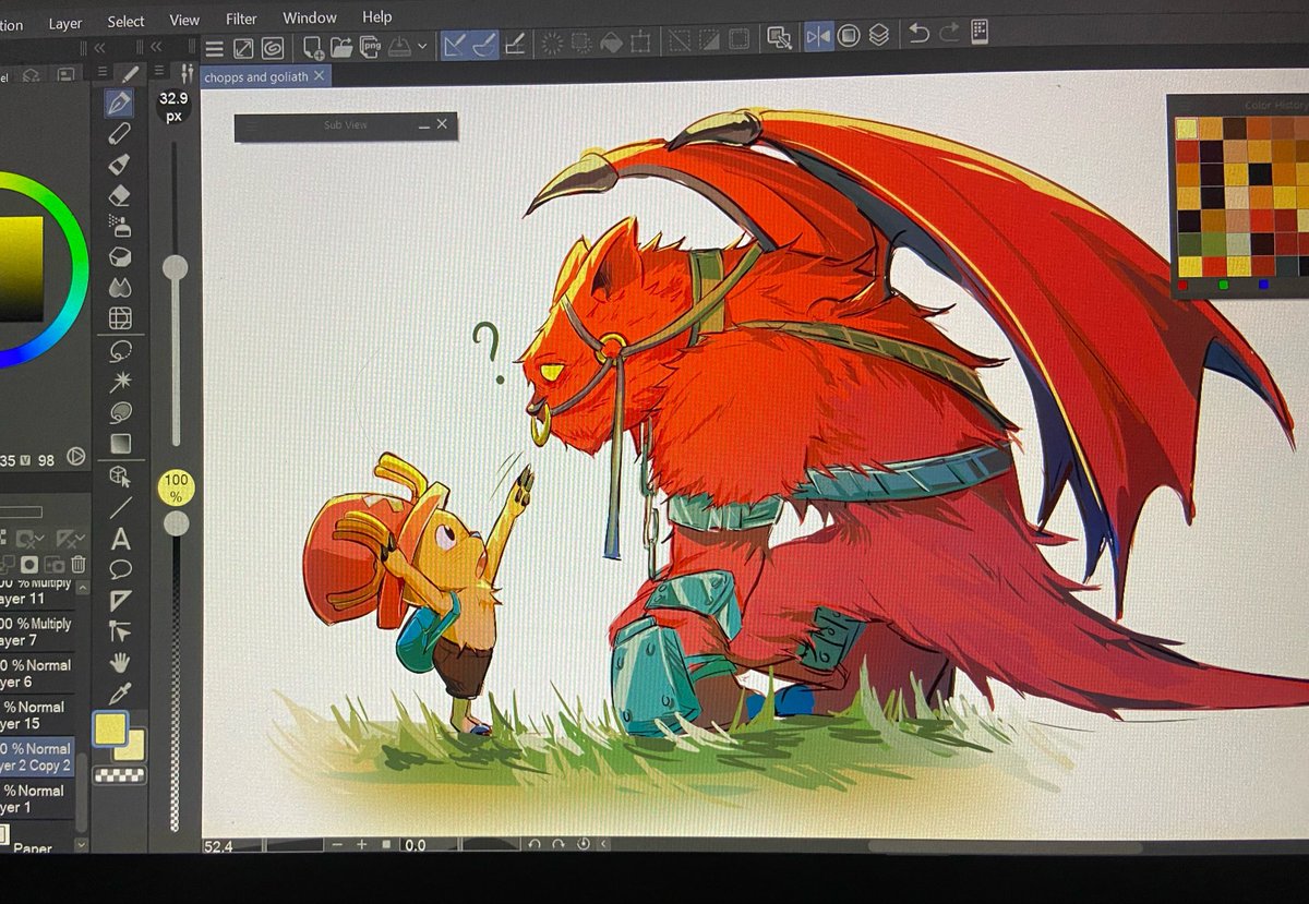 erasartt's tweet image. doodle from IG livestream last week, was trying out csp i actually love their default pen sm 

#chopper #goliath