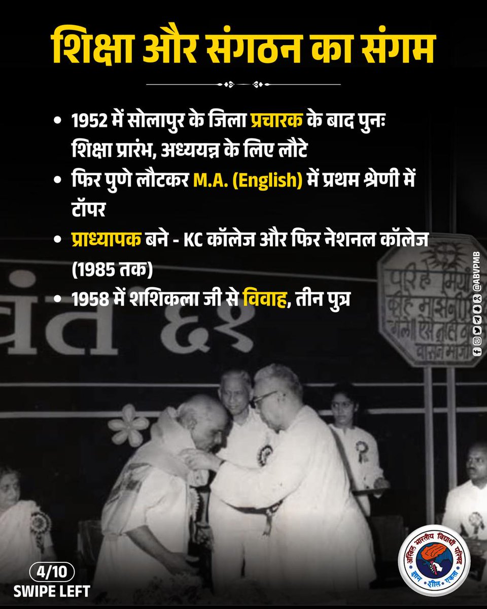 DrVirendraSS's tweet photo. आइए जानते हैं अखिल भारतीय विद्यार्थी परिषद के अग्रणी शिल्पकार प्रा. यशवंत राव केलकर जी के बारे में.... https://t.co/MVBOENlrXU