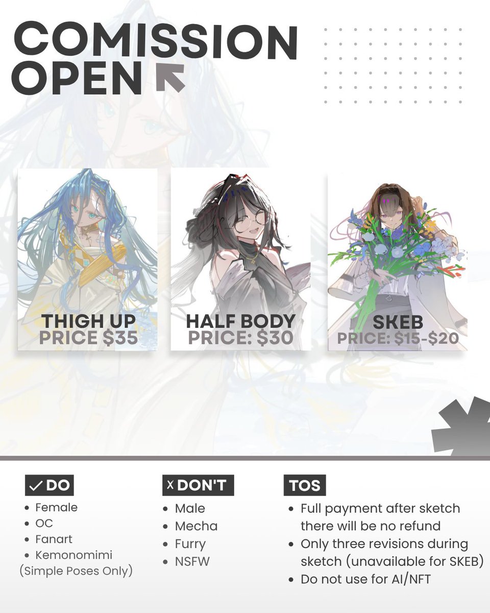 [Commission Open]

hello, 
i do open commission, if you are interested with my work, please check my Vgen link in below (in the reply).

RTs &amp; like are greatly appreciated! 

thankyou (˶˃ ᵕ ˂˶) .ᐟ.ᐟ

#VgenComm #OpenCommission