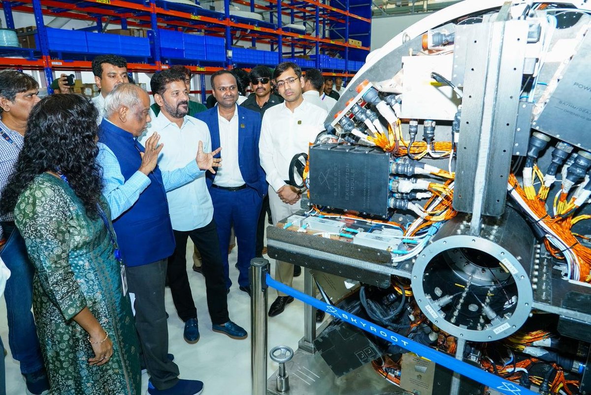 Telangana CM Revanth Reddy, along with Industries Minister D. Sridhar ...