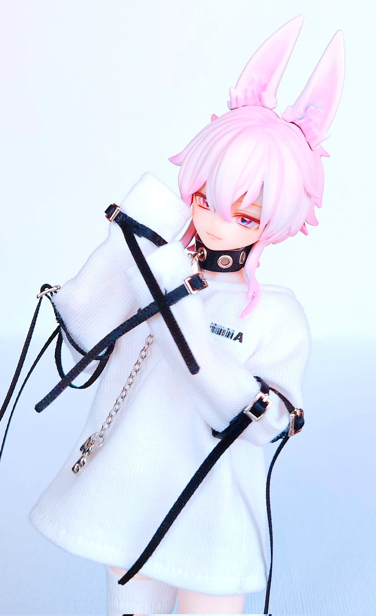 お目目もチークもピンク系でとにかくかわいいが詰まってるから、ピンク髪を絶対に付けるぞ！とずっと探して完成系になった子💖
なのに撮るよって時にリビングで耳を落として全然見つからなくて、諦めて撮影後大の字になって横見たらあった🤣
ので耳なしとありのお写真を📸

#まれどーる
#Jentako服