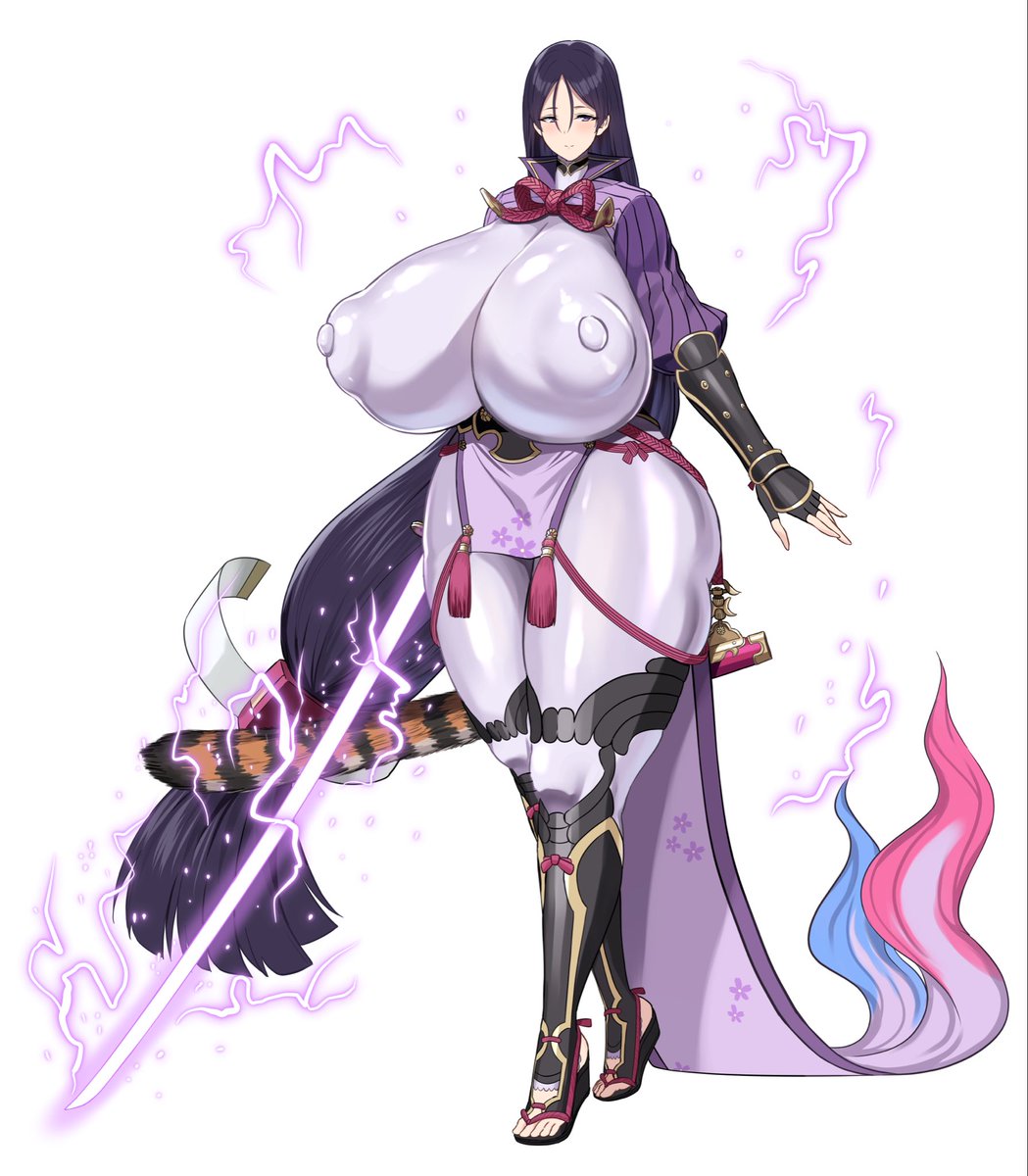 前描いたブーディカと頼光ママの立ち絵 