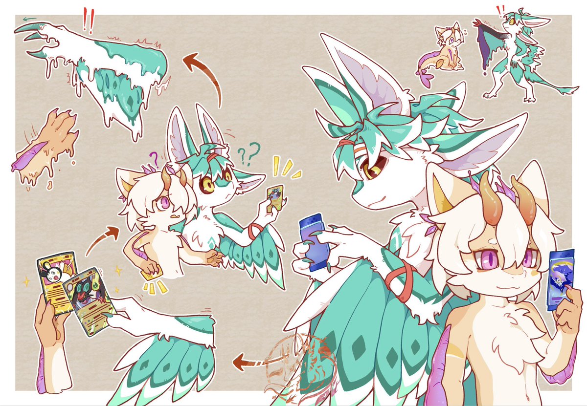 nadadaNAm's tweet image. #transformation #transfur
Pokemon card...?

🎨：F13
