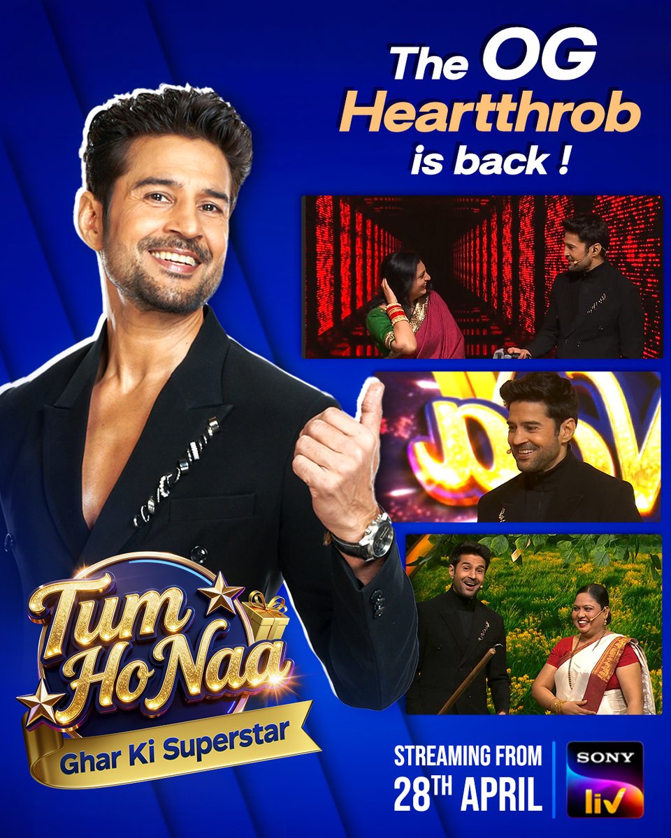 SonyLIV's tweet image. Rajeev has a special message for you 💌

Watch Tum Ho Naa, starting 28th April at 9 PM, on Sony LIV and Sony Entertainment Television.

[Tum Ho Naa, Game Show, Rajeev Khandelwal]

#TumHoNaa #TumHoNaaOnSonyLIV #GameShow #RajeevKhandelwal #SonyLIV