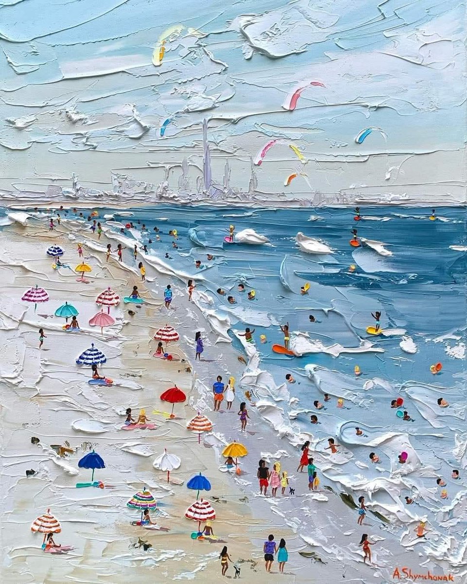 Alena Shymchonak.
Estonia, nacida en 1986.

Playa de Pirita, Mar Báltico. 2018.
Óleo sobre lienzo. 
Espátula.
Colección privada.