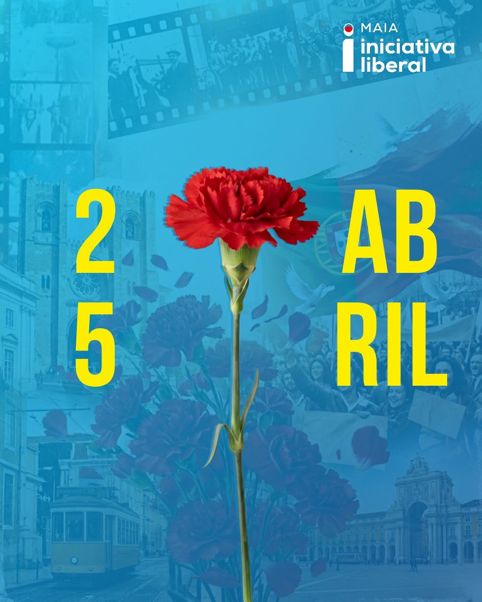 LiberalMaia's tweet photo. Celebrar o 25 de Abril é defender a Liberdade em todas as suas frentes. Sem amarras e com os olhos postos no futuro. Viva a Liberdade! 🌹🔓 

#25Abril #Liberalismo #Maia #IniciativaLiberalMaia #Portugal https://t.co/QN7118C5pf