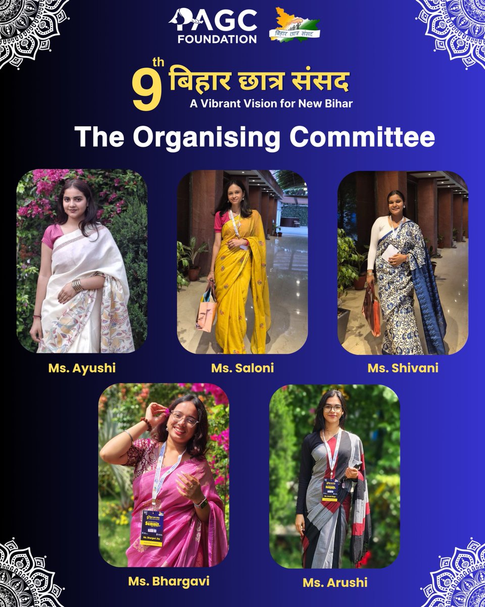 PAGCfoundation's tweet photo. Proud to celebrate the incredible women behind the success of the 9th edition of @Bihar_Sansad   in collaboration with PAGC Foundation.

Thank you, everyone, for powering the 9th Bihar Chhatra Sansad with excellence!

#WomenEmpowerment #Teamwork #Gratitude https://t.co/g3i4V7rBTy