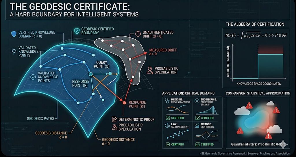 thinkers360's tweet image. THE GEODESIC CERTIFICATE: A HARD BOUNDARY FOR INTELLIGENT SYSTEMS buff.ly/HEeVx8C via @FrankRMorales of The Boeing Company on @Thinkers360 #AgenticAI #GenerativeAI #OpenSource 📣 Expert? Get certified at Thinkers360: buff.ly/1ddbXSx