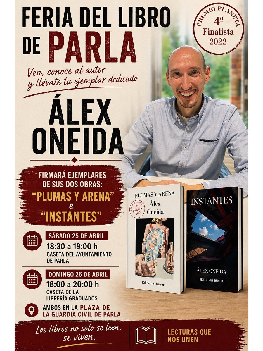 ¡Nos vemos este finde! 🤗📖❤️
#feriadellibro #culturaparla #narrativacontemporanea #lecturasrecomendadas