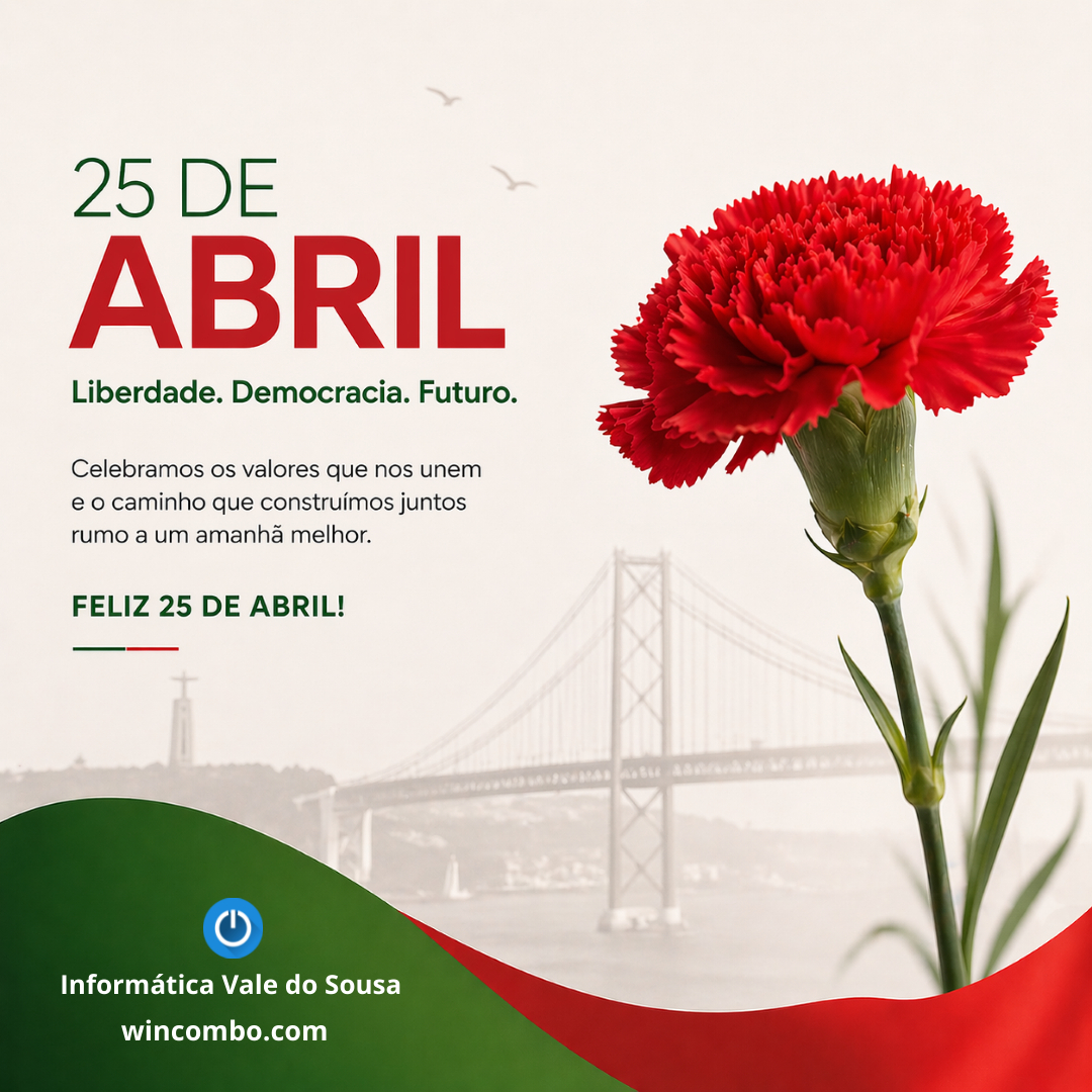 wincombo's tweet photo. 25 de ABRIL
Liberdade, Democracia e Futuro
Bom Feriado
📷 Informática Vale do Sousa
📷 Geral@wincombo.com
📷 https://t.co/UW3MF2yyVL https://t.co/UcyQKhxSiG
