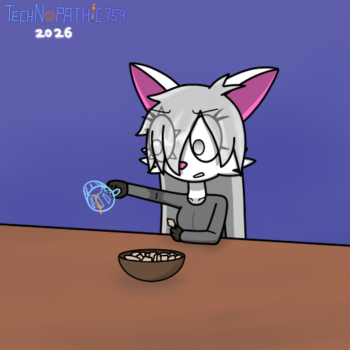 Technopathic759's tweet image. (1/2) 

Hardtacks, aka "sailor's biscuits", were specially created to last long voyages - Hard as a rock, you're supposed to soften them by soaking into drinks like coffee or soup.  

#anthro #oc #ocart #magecat #comic #hardtack #rum