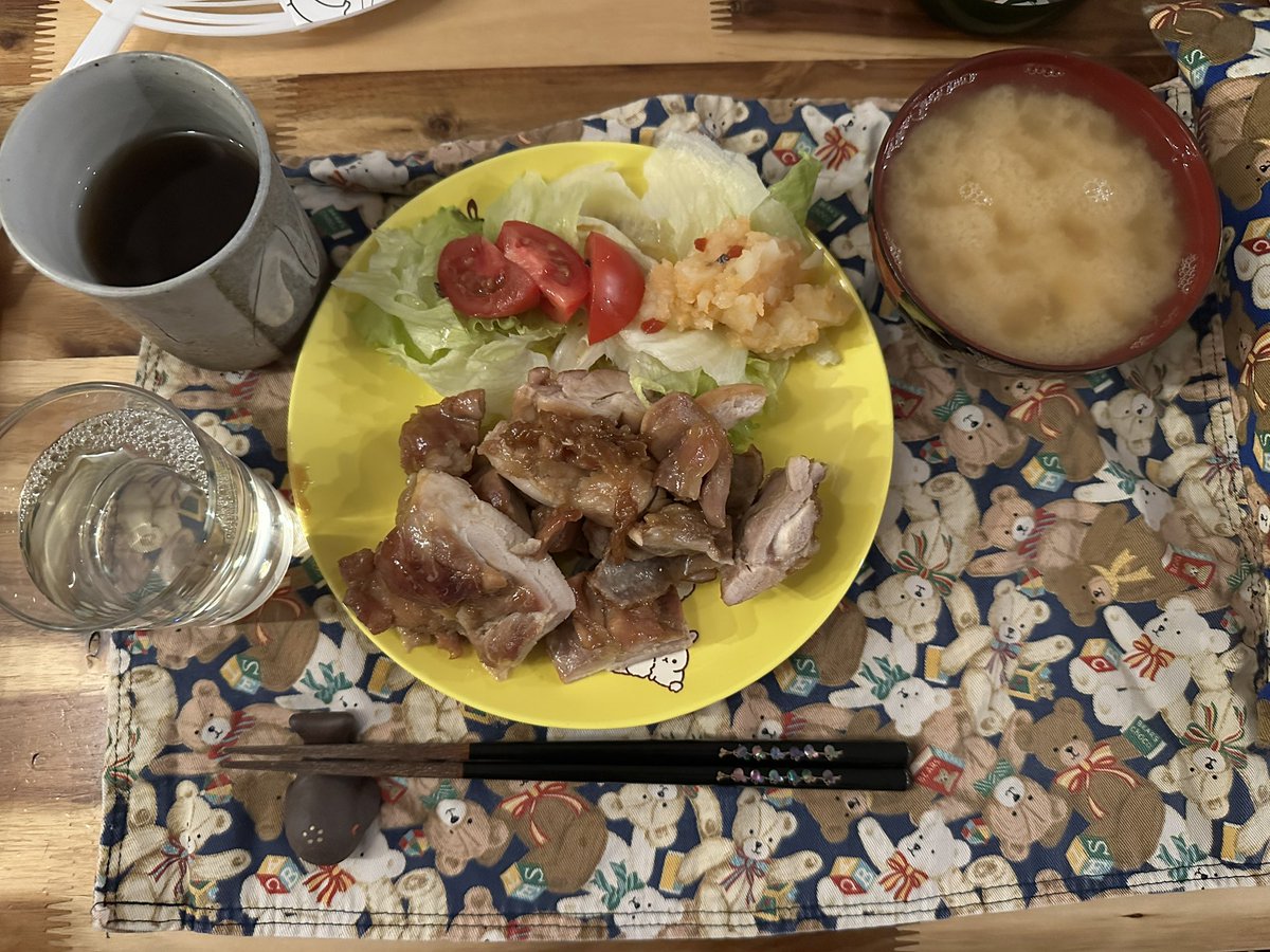 wool_earl_ram's tweet photo. 照り焼きマヨチキン
サラダ
豆腐の味噌汁 https://t.co/doFuT51ciP