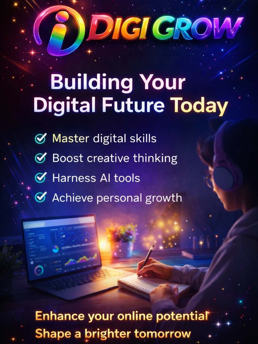 idigigrow3's tweet image. 🚀 Build Your Digital Future with Digi Grow!

💡 Learn digital skills jo aapko real duniya mein grow karne mein help kare
🎯 Boost your creativity &amp;amp; thinking power
🤖 AI tools ke saath smart work sikho

#LearnAndGrow #SkillDevelopment #FutureReady #OnlineLearning #PersonalGrowth