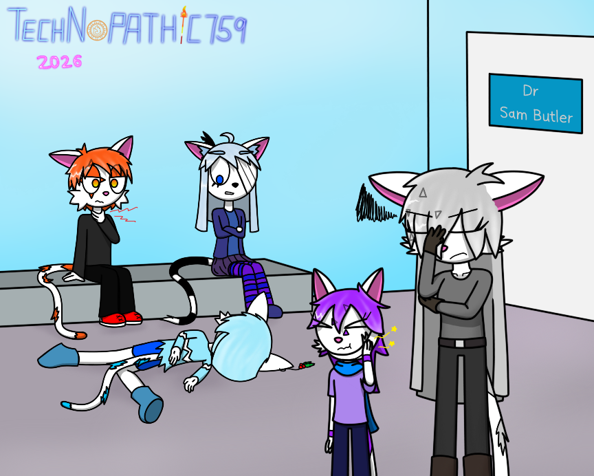 Technopathic759's tweet image. Returning to mainland always felt awkward for Anber - especially when this time she took the kid under her wings to a doctor appointment

#anthro #oc #ocart #magecat #fursona #clinic #bandage #doctor