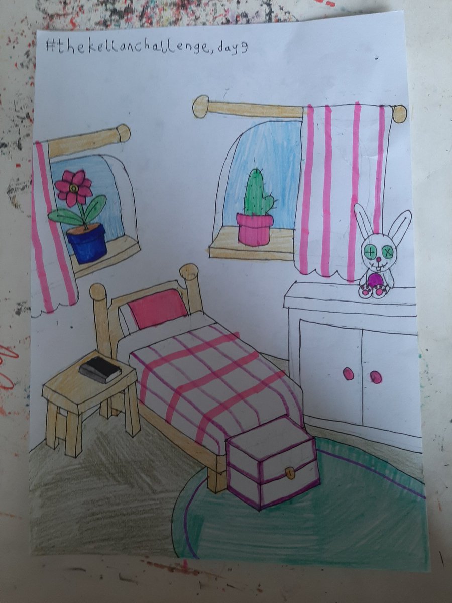pequodthesleek's tweet image. Day 9 of #thekellanchallenge, her bedroom. Kellan's bedroom has a comfy, warm vibe, with some whimsical elements. It's based on a bedroom we saw in Steven Universe. 
#artoflegends #backlog