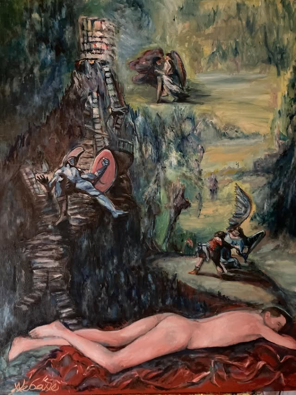 me_ba_ne's tweet photo. And Jacob was left alone, and there wrestled a man with him until the breaking of the day

2025
Oil on Canvas
100 x 80 cm

#jacob #jacobandtheangel #jacobandthearchangel #archangelmichael #archangels #victorhugo #bartholomeusbreenbergh #leloir #alexandrelouisleloir #shadowwork https://t.co/poJNxkr3IJ