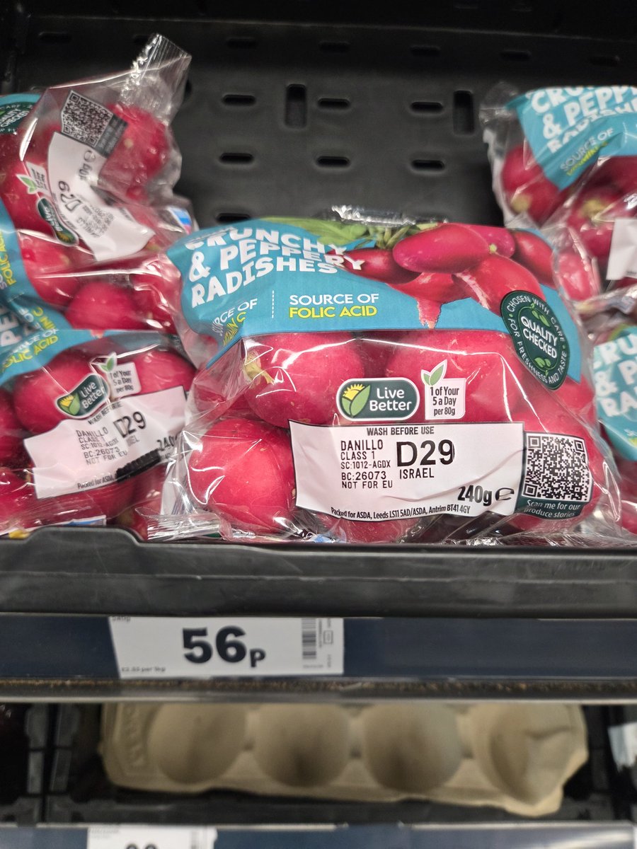 AliSmaash's tweet image. #Asda radishes from #israel, soaked in #Palestinian blood. Please choose your salad wisely!

#bsd #genocide