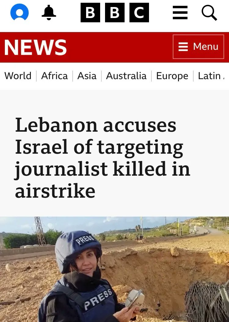 SachinPuthran5's tweet photo. BBC headlines regarding war crimes and other outrageous acts by Israel are always framed as questionable.

“Lebanon accuses”, not “Another war crime notched up by Israel”. https://t.co/9Y23QF188N