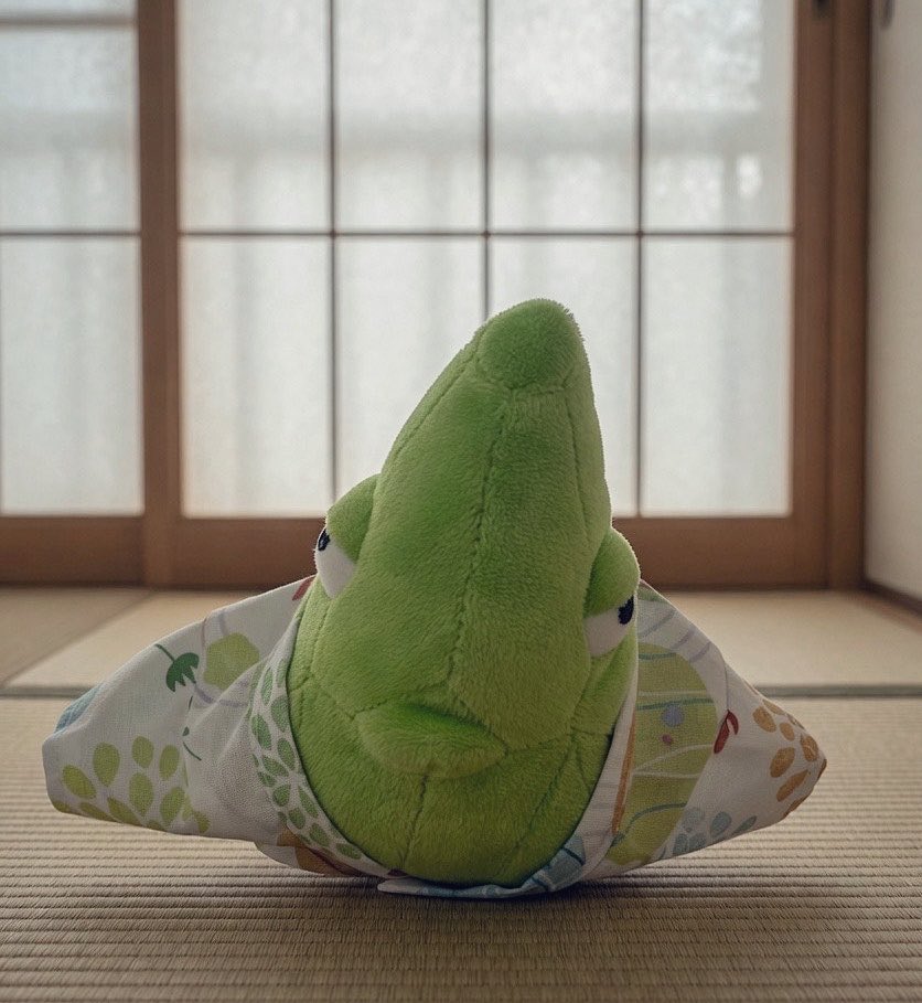 alcremie_Ruby's tweet photo. 去年ナゴヤのトレーナーさんたちからいただいた、お菓子が包まれていたミニ風呂敷が…🎐

なんということでしょう✨

匠の技で、トランセルさんにぴったりの浴衣に変身したのです🍉

#ブティックちゃんさの https://t.co/oi09JqZIkM