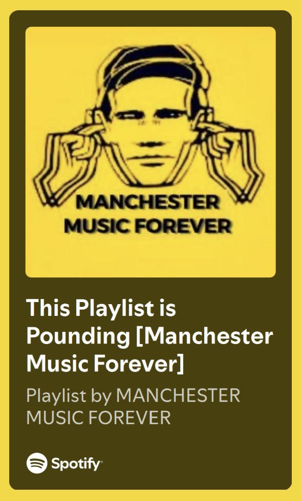 MANCHESTERMUS10's tweet image. THIS PLAYLIST IS POUNDING. 
CLICK HERE &amp;gt; open.spotify.com/playlist/1dFxW…
Something for the weekend?
One song each from bands and artists connected to or from this great city.
#Playlist #Spotify