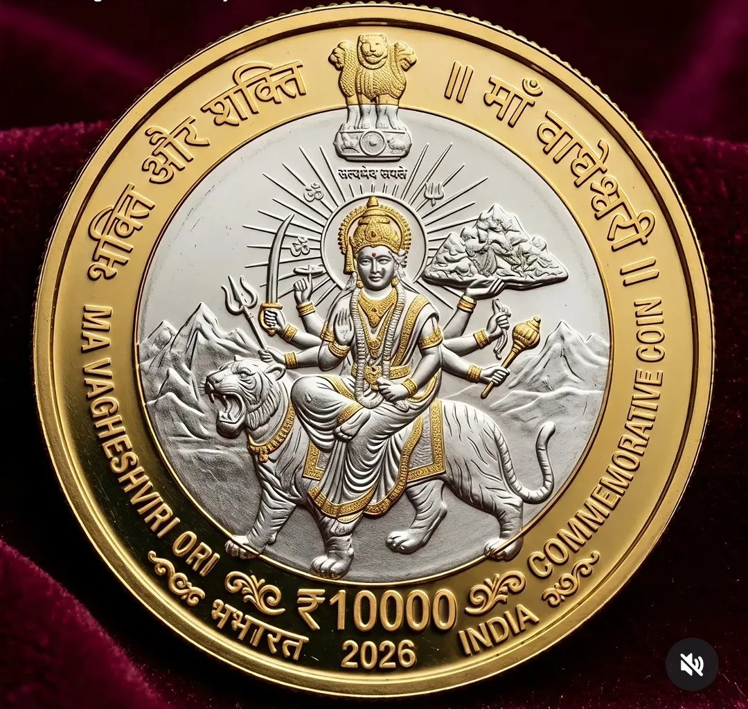 ktchandra2's tweet photo. Maa Vagheshviri mata temple thousand rupees coin in 2026. https://t.co/pbOVOzY0TG