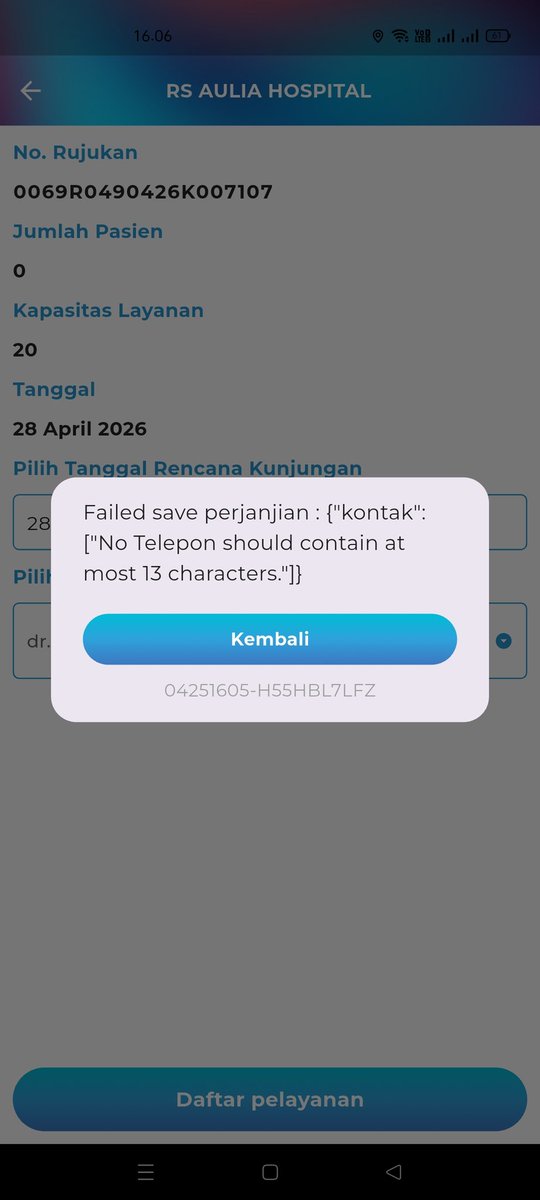 ZailiyusHatta's tweet photo. Ini kenapa gak bisa daftar untuk kontrol ya @BPJSKesehatanRI https://t.co/rlmayzmpft