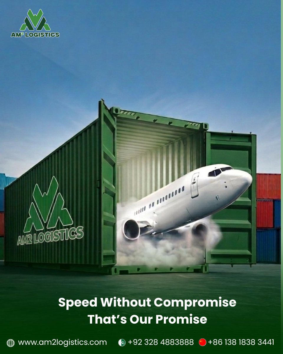 Am2Logistics's tweet photo. International trade requires a partner who understands that every second counts. Whether you're moving bulk goods or time-sensitive cargo, our end-to-end logistics network is designed to deliver excellence without delays. 
 Pakistan | China 
+92 328 4883888 |+86 138 1838 3441 https://t.co/mvMqJHyfzS